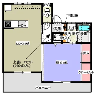 フィーネス壱番館【2階】の間取り