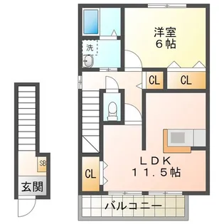 ヴェルデュール B棟【2階】の間取り