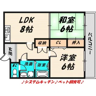サンパレス【2階】の間取り