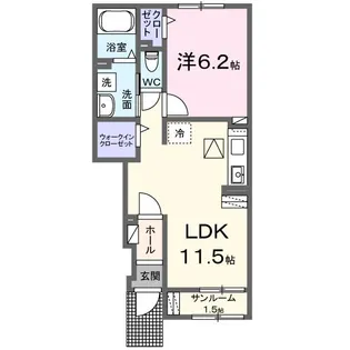 ラピスールB【1階】の間取り