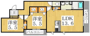 シャーメゾン沢之町【1階】の間取り