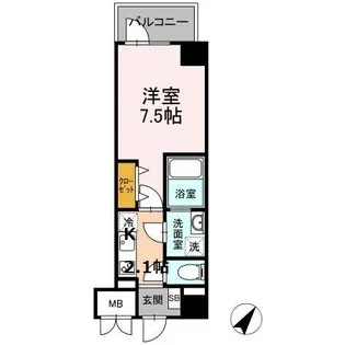 TRE LUCE横濱関内【9階】の間取り