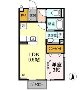 プランタン B【2階】の間取り