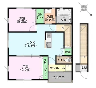 ヴィラ・フォンテーヌII【2階】の間取り