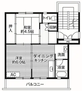 ビレッジハウス富山北1号棟【1階】の間取り