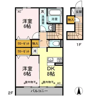パーシモンK【2階】の間取り