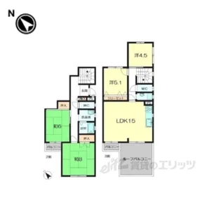 平城朱雀第2団地45号棟【2階】の間取り