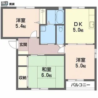 ディアスミヤコA【1階】の間取り