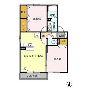 ホームパーティII号館【2階】の間取り