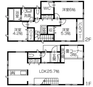徳島県徳島市南常三島町3【一戸建】の間取り