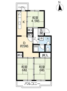 UR枝光【4階】の間取り