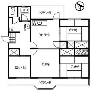 西諫早ハイツC棟【5階】の間取り
