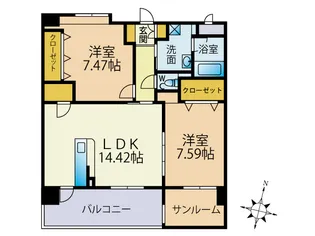 アンビシャスIII【7階】の間取り