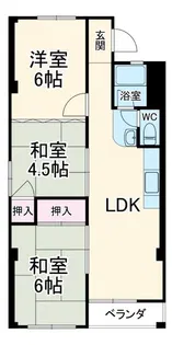猪子石第3コーポラス【5階】の間取り