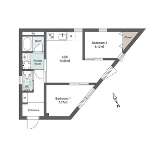 1LDKの間取り画像