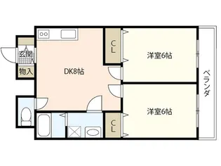 グランドール矢野【2階】の間取り