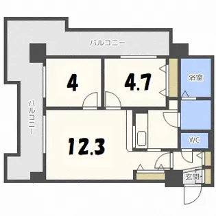 UURコート札幌北三条【3階】の間取り