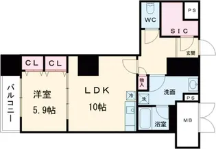 グランハイツ高田馬場【9階】の間取り