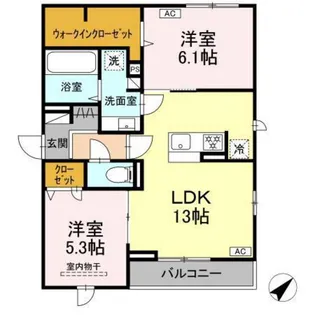プレミア西条中央A棟【2階】の間取り