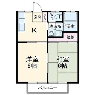 アーバンハイツB棟【1階】の間取り