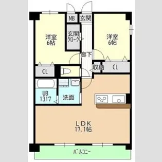 仮称宮ノ腰704マンション【5階】の間取り