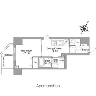 コンフォリア・リヴ関内【7階】の間取り