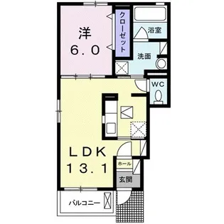 ワールドプレイスB【1階】の間取り