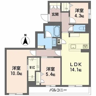 Apaiser Ouest【2階】の間取り