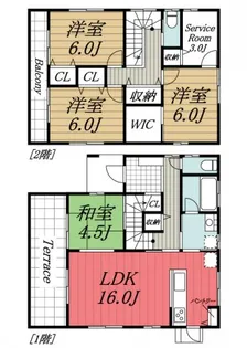 千葉県成田市西三里塚【一戸建】の間取り