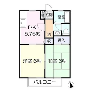コーポラスクレストC棟【2階】の間取り
