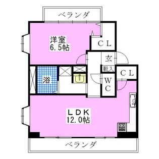 グロースメゾン海神B【3階】の間取り