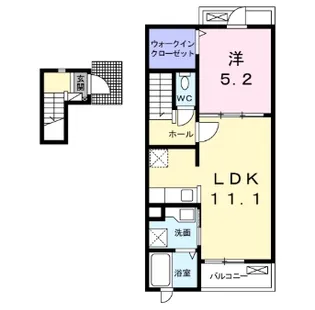 ソレイユB【2階】の間取り