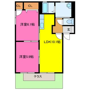 サンスプリングA・B【1階】の間取り
