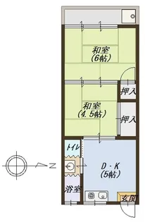 弥栄マンションI【2階】の間取り