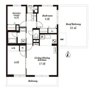 東京都日野市程久保8【マンション】の間取り