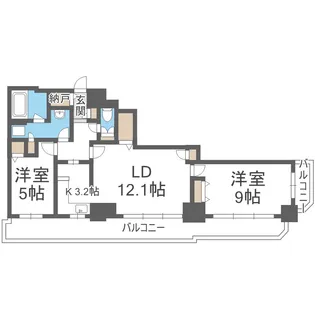 知事公館前タワーレジデンス【4階】の間取り