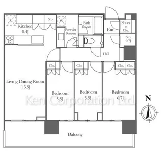 HARUMI FLAG SUN VILLAGE【23階】の間取り