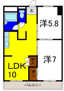 徳島県板野郡松茂町満穂字満穂開拓【マンション】の間取り