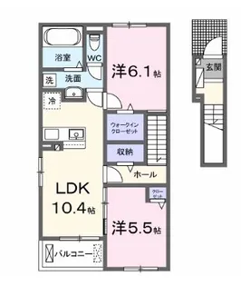 高知県香南市野市町東野【アパート】の間取り