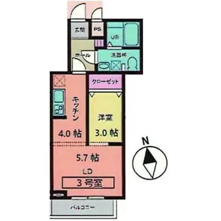 メリディアン多賀城山王 参番館【2階】の間取り