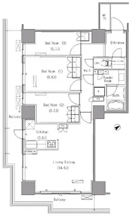 パークアクシス豊洲【14階】の間取り