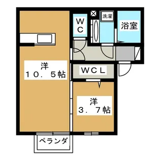 シャンフルール(Chanfleure)A【1階】の間取り