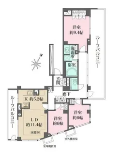 パークハウス中目黒【5階】の間取り