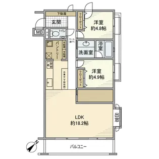 鷺沼駅前スカイマンションH・N【2階】の間取り