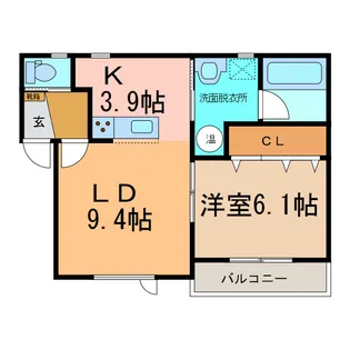 フォンテーヌ弥生【3階】の間取り
