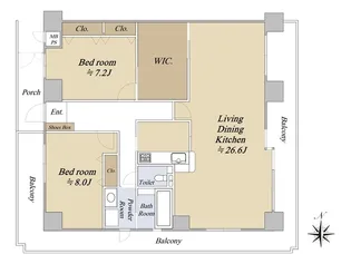 ユニライフ琵琶湖唐崎【9階】の間取り