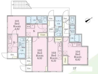 山手仲尾台テラス【1階】の間取り