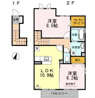 メルヴェーユ【2階】の間取り