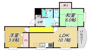 エスポワール塚口北【2階】の間取り