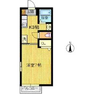 メゾンベール川中島【1階】の間取り